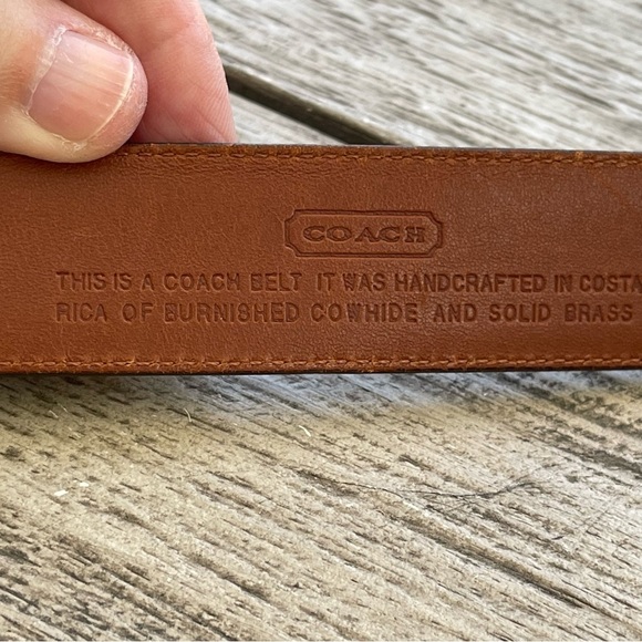 Coach Men's Brown Leather Belt Size 38 - Picture 4 of 5